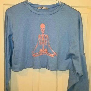 LOVE J Sky Blue Oversize Crop Sweater CUSTOM